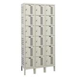 Hallowell Heavy Duty 6 Tier 3 Wide Locker Metal in Gray/White | 78 H x 36 W x 18 D in | Wayfair U3288-6HDV-PT