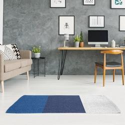 Blue/Navy 60 x 0.25 in Area Rug - East Urban Home Toronto Flatweave Royal Blue/Navy Blue/White Rug Polyester | 60 W x 0.25 D in | Wayfair