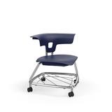 KI Furniture Ruckus Classroom Chair w/ Casters Plastic/Metal in Green/Blue | 35 H x 28 W x 35 D in | Wayfair RKV100H15BR-NFR-PND-CH-BRCH-CHC