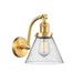 17 Stories Cone 1-Light Dimmable Armed Sconce Glass/Metal in Yellow | 11 H x 8 W x 9.75 D in | Wayfair 32DA2028049044F28492247C2060E712