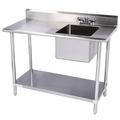 Restaurant Supply Depot 48" L x 30" W Free Standing Bar Sink w/ Faucet Stainless Steel in Gray | 36 H x 48 W x 30 D in | Wayfair WS-3048WS-R