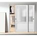 Closet Door - SARTODOORS Lucia Frosted Glass Sliding Closet Doors w/ Installation Hardware Kit 96.0 H x 60.0 W in brownWood in White | Wayfair