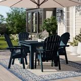 Dovecove Everton Square 4 - Person 42" Long Outdoor Dining Set Wood/Plastic in Blue | Wayfair 948AC31F0A1243FC9E7A787C1223104D