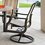 Telescope Casual St. Catherine Swivel Patio Dining Armchair Plastic/Resin/Sling | 39 H x 25.5 W x 29.75 D in | Wayfair HH6K87701