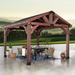 Backyard Discovery Arlington 12' x 12' Solid Wood Patio Gazebo Wood/Hardtop/Cedar in Brown | 121.6 H x 144 W x 144 D in | Wayfair 2001527