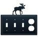 Village Wrought Iron Moose 4-Gang Duplex Outlet/Toggle Light Switch Combination Wall Plate in Black | 8 H x 8.25 W x 0.17 D in | Wayfair ESSSO-19