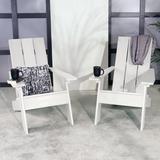 AllModern Byrnes Adirondack Chair Plastic/Resin in White | 37.75 H x 62 W x 38.5 D in | Wayfair 073C8D6AA4B0419C8510195A99B83B3B