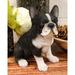 Red Barrel Studio® Curci Realistic Lifelike French Puppy Bulldog Figurine Resin in Black/White | 7 H x 7 W x 4.25 D in | Wayfair