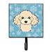 The Holiday Aisle® Bolick Snowflake Labrador Wall Key Organizer w/ Key Hooks Metal in Orange/Blue/Brown | 5.75 H x 4.25 W x 1.25 D in | Wayfair