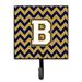 Ebern Designs Piru Letter C Chevron Garnet Wall Key Organizer w/ Key Hooks Metal in Blue | 5.75 H x 4.25 W x 1.25 D in | Wayfair