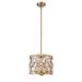 Willa Arlo™ Interiors Delphina 3 - Light Unique/Statement Drum Chandelier w/ Crystal Accents Metal in Yellow | 9" H x 12" W x 12" D | Wayfair