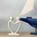 World Menagerie Reagle Handcrafted Soapstone Lovers Heart Sculpture Stone in White/Blue | 8 H x 4 W x 3 D in | Wayfair