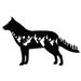 Winston Porter Westham Wolf Mountain Landscape Graphic Laser Cut Solid Steel Wall Sign Hanging Metal in Black | 24 H x 24 W x 0.06 D in | Wayfair