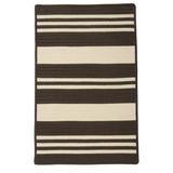 Brown/White 2' x 7' Area Rug - Hokku Designs Chilworth Striped Braided Dark Brown/Beige Indoor/Outdoor Area Rug Polypropylene | Wayfair