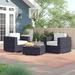 Sol 72 Outdoor™ Melanie Fully Assembled 2 - Person Seating Group w/ Cushions | Convenient wicker patio sofa in Black | Wayfair