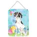 The Holiday Aisle® Easter Eggs Basset Hound Hanging Prints Wall Décor Metal in Blue/Gray | 12 H x 16 W x 0.03 D in | Wayfair