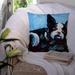 Winston Porter Reema Boston Terrier Just Jake Outdoor 14" Throw Pillow Polyester/Polyfill blend | 14 H x 14 W x 3 D in | Wayfair