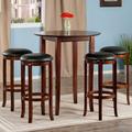 Kitsco Emilio 5 Piece Pub Table Set Wood in Brown/Red | 38.98 H in | Wayfair 0E81280B4CC54B2D871A3EAD63611FA9