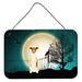 The Holiday Aisle® Halloween Scary English Bulldog Brindle Banner Metal in Green/Brown | 8 H x 12 W x 0.03 D in | Wayfair