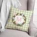 The Holiday Aisle® Latour Easter Egg Wreath Monogram Plaid Throw Pillow Polyester/Polyfill blend | 26 H x 26 W x 1.5 D in | Wayfair