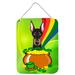 The Holiday Aisle® Wirehaired Dachshund St. Patrick's Day Hanging Prints Wall Décor Metal in Blue/Gray/Green | 12 H x 16 W x 0.03 D in | Wayfair