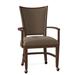 Fairfield Chair Hamlin King Louis Back Arm Chair Wood/Upholstered/Fabric in Brown | 38 H x 24.5 W x 24 D in | Wayfair 8363-A4_ 8789 91_ Hazelnut