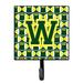 Ebern Designs Boros Letter Z Football Wall Key Organizer w/ Key Hooks Metal in Green/Yellow | 5.75 H x 4.25 W x 1.25 D in | Wayfair