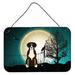 The Holiday Aisle® Halloween Scary English Bulldog Brindle Banner Metal in Green/Gray/Black | 8 H x 12 W x 0.03 D in | Wayfair