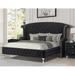 House of Hampton® Hosler Platform Bed Wood & /Upholstered/Velvet in Black | 66 H x 84 W x 94 D in | Wayfair 487250BA2A40402E9FCA2FDE654410D7