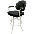 Latitude Run® Crestino Swivel Counter, Bar & Extra Tall Stool Upholstered/Metal in White/Black | 44 H x 20 W x 21 D in | Wayfair