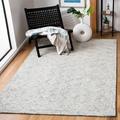 Blue/Gray 48 x 0.28 in Indoor Area Rug - George Oliver Cave Spring Geometric Handmade Tufted Wool Gray/Navy Area Rug Wool/Cotton | Wayfair