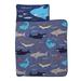 Harriet Bee Phoenix Shark Toddler 1" Thick Folding Nap Mat Polyester in Blue | 46 H x 35.5 W x 0.25 D in | Wayfair B43D2419C5464ECD84C30886D496C20F