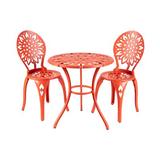Rosecliff Heights Lemus Round 2 - Person 24" Patio Dining Sets, Rubber in Red | 26 H x 24 W x 24 D in | Wayfair CF69DD9C402943CAB5295991722E48F5