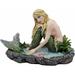 Highland Dunes Laforest Missing My Love Young Maiden Mermaid Figurine Resin in Gray | 4.75 H x 7.25 W x 4.5 D in | Wayfair