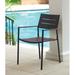 Oxford Garden Eiland Aluminum Stacking Patio Dining Chair in Black | 35 H x 23.5 W x 23 D in | Wayfair EDCHC2