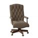 Fairfield Chair Stanford Swivel Executive Chair Wood/Upholstered in Black/Brown | 39.5 H x 25 W x 31 D in | Wayfair
