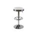 Orren Ellis Shavab Swivel Adjustable Height Bar Stool Upholstered/Leather/Metal in White | 15.5 W x 15.5 D in | Wayfair