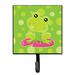 Harriet Bee Muspelheim Frog on Lily Pad Polkadots Wall Key Organizer w/ Key Hooks Metal in Green/Pink | 5.75 H x 4.25 W x 1.25 D in | Wayfair