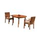 Rosecliff Heights Mashburn 3 Piece Teak Bistro Set Wood/Teak in Brown/White | 31 H x 48 W x 48 D in | Outdoor Furniture | Wayfair