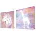 Zoomie Kids 'Unicorn Dreams - 2 Piece Print Set Canvas in Indigo/Pink | 18 H x 18 W x 1 D in | Wayfair 9986D5C884C04730A96B25514355191C