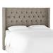 Birch Lane™ Knighten Upholstered Wingback Headboard Upholstered, Linen in Black | 56 H x 61 W x 8 D in | Wayfair C8913E6C6D7E4F1380FB70A8FC7FE039