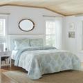Laura Ashley Saltwater Reversible Cotton Quilt Set Polyester/Polyfill/Cotton in Blue | King Quilt + 2 King Shams | Wayfair 206341