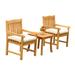 Rosecliff Heights Massenburg 3 Piece Teak Bistro Set Wood/Teak in Brown/White | 21 H x 26 W x 26 D in | Outdoor Furniture | Wayfair