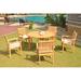 Rosecliff Heights Mashburn 6 Piece Teak Outdoor Dining Set Wood/Teak in Brown/White | 31 H x 52 W x 52 D in | Wayfair