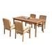 Rosecliff Heights Masuda Rectangular 4 - Person Teak 60" Long Outdoor Dining Set Wood/Teak in Brown/White | 31 H x 60 W x 36 D in | Wayfair