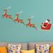 The Holiday Aisle® Santa Claus Reindeer Wall Decal Vinyl in Gray/Red | 16 H x 30 W in | Wayfair 4265830B7F474092A52227146695FA6B