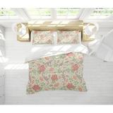 August Grove® Aubrianna GREEN Comforter Set By August Grove Polyester/Polyfill/Microfiber in Pink/Yellow | Queen Comforter + 2 Pillow Cases | Wayfair