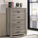 Foundry Select Teme Wood 5 Drawer Chest Wood in Brown/Gray | 51.77 H x 37 W x 16.65 D in | Wayfair E3FE3396131E4422A26BA25B03919FA3
