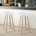 George Oliver Crooke 32" Bar Stool Wood in Brown/White | 32 H x 15.5 W x 15.5 D in | Wayfair 3030E484C2434064876DF79FE3CFA914