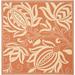 Orange/White 79 x 0.25 in Area Rug - Winston Porter Herefordshire Floral Terracotta/Natural Indoor/Outdoor Area Rug, | 79 W x 0.25 D in | Wayfair